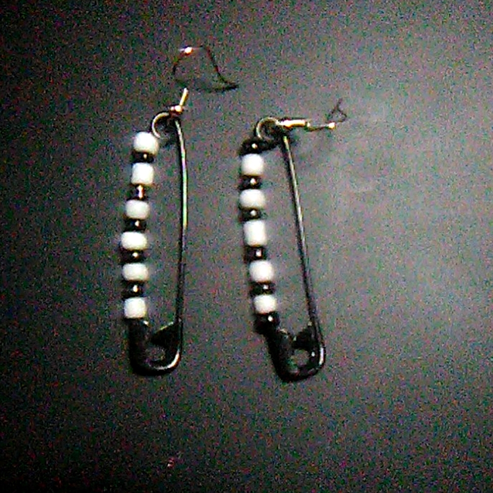 ✨free w/ bundle✨Black and white pin earrings